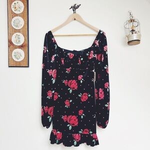 NWT Forever 21 Moody Floral Velvet Fitted Mini Dress